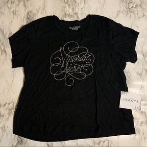 VICTORIAS SECRET Sleep Tee - Silver Holiday Script
